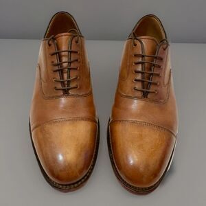 Old Money Johnston & Murphy Melton Tan Leather Cap Toe Oxford Shoes 7 D/B